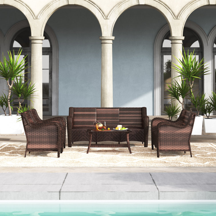 Beachcrest Home Matthies 5 Piece Rattan Sofa Seating Group Reviews Wayfair